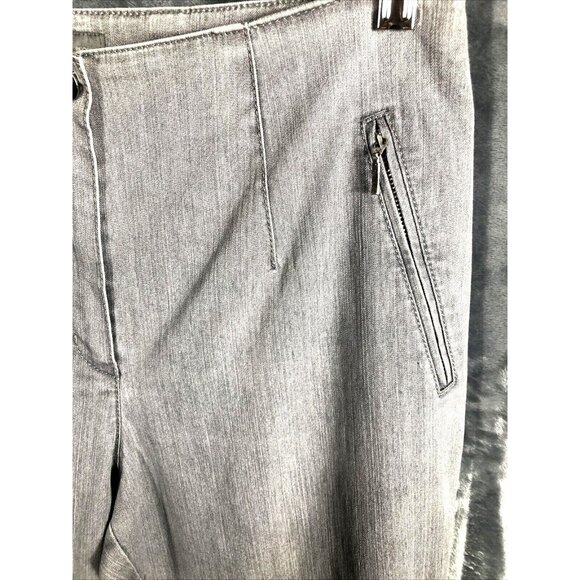 Jacky Vanilia Becky Woman's Gray Denim Trouser Pants Size 14 With Zip - Picture 3 of 16